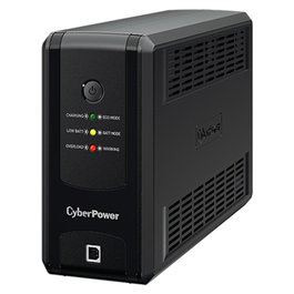 CyberPower UT850EG SAI Interactivo con AVR - 850VA/425W para PC y NAS - Protección Sobretensión, 3 Salidas Schuko, Formato Torre, Tecnología GreenPower